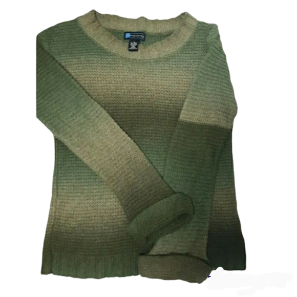 Relativity Sweaters - Women's Army Green Tie dye Look Kint sz Large Relativity sweater